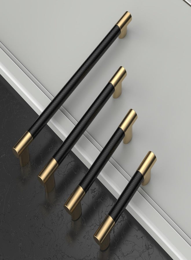 Amerdeco 10 Pack Matte Black and Gold Knurled Cabinet Pulls 5 Inch Hole Center Kitchen Cabinet Handles for Drawer Cupboard and Wardrobe ZH0038… - Image 3