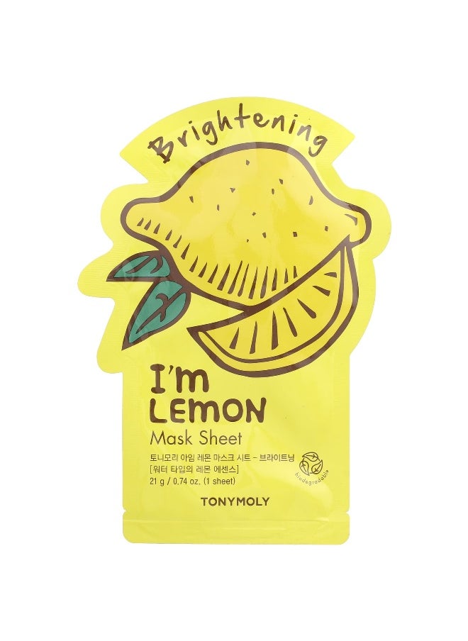 Tony Moly TonyMoly, I'm Lemon, Brightening Beauty Mask Sheet, 1 Sheet, 0.74 oz (21 g)  - Image 1