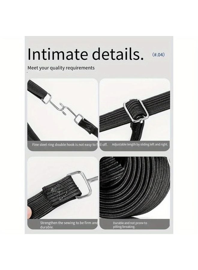 Heavy Duty Motorcycle Strap 2m Blue Adjustable Cargo Tie with Metal Hooks - Image 3