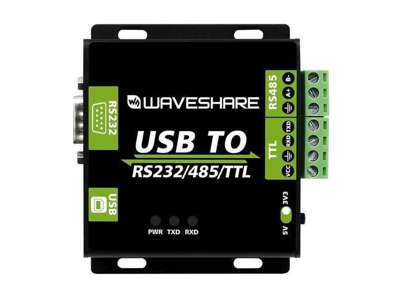 Waveshare USB to RS232 / RS485 / TTL Industrial Isolated Converter with Original FT232RL Embedded Protection Circuits and Aluminium Alloy Enclosure for Industrial Control Equipments - Image 1