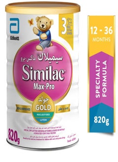 Similac Max Pro Gold Baby Formula (3), From 12 To 36 Months, 820 G 