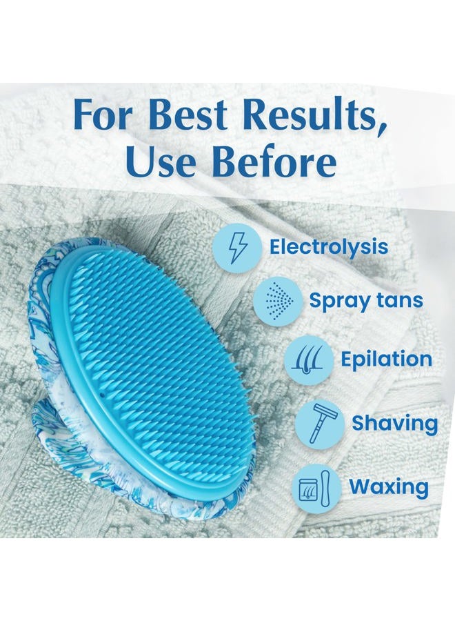 Dylonic Body Brush for Razor Bumps and Ingrown Hairs Treatment - 1pk Skin Exfoliator for Body Shaving Irritation, Strawberry Legs, Armpit, Bikini Line - Blue - Image 5
