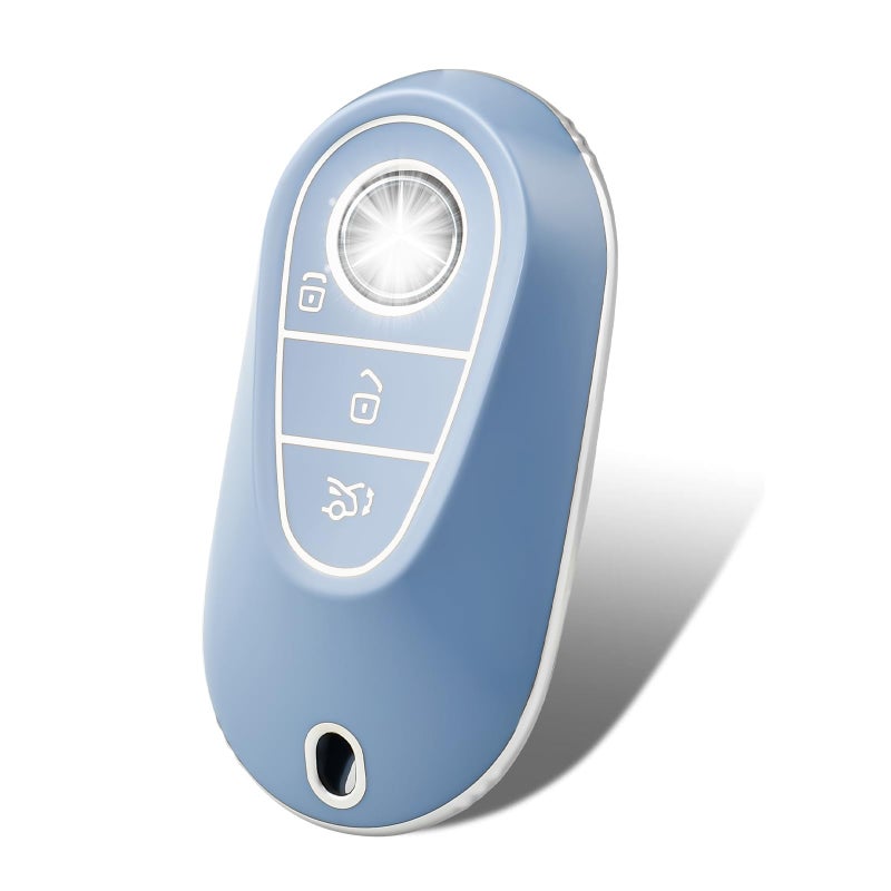 OFFCURVE غطاء مفتاح OFFCURVE لمرسيدس بنز، غلاف مفتاح ذكي ناعم من TPU، واقي مفتاح السيارة، بديل مفتاح السيارة، ملحقات السيارة متوافقة مع مرسيدس بنز S-Class G-Class E-Class من 2020-2022 - Image 2