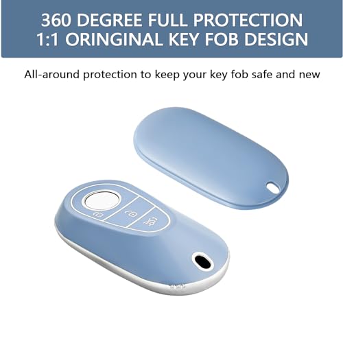 OFFCURVE غطاء مفتاح OFFCURVE لمرسيدس بنز، غلاف مفتاح ذكي ناعم من TPU، واقي مفتاح السيارة، بديل مفتاح السيارة، ملحقات السيارة متوافقة مع مرسيدس بنز S-Class G-Class E-Class من 2020-2022 - Image 4