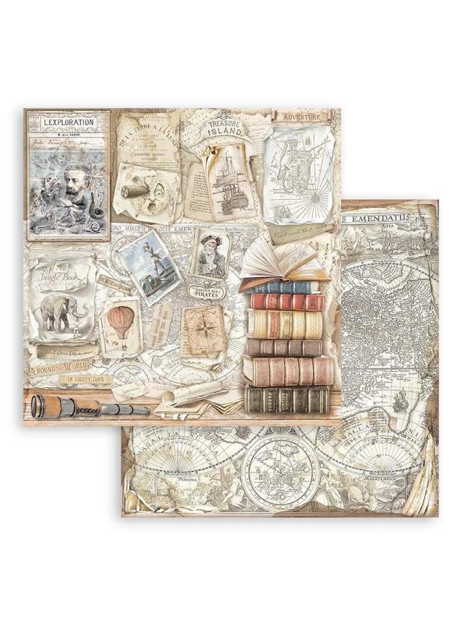 STAMPERIA 8" x 8" Paper Pad Vintage Library - Image 5