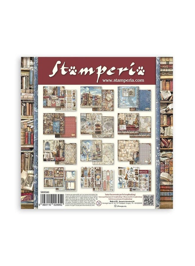 STAMPERIA 8" x 8" Paper Pad Vintage Library - Image 2