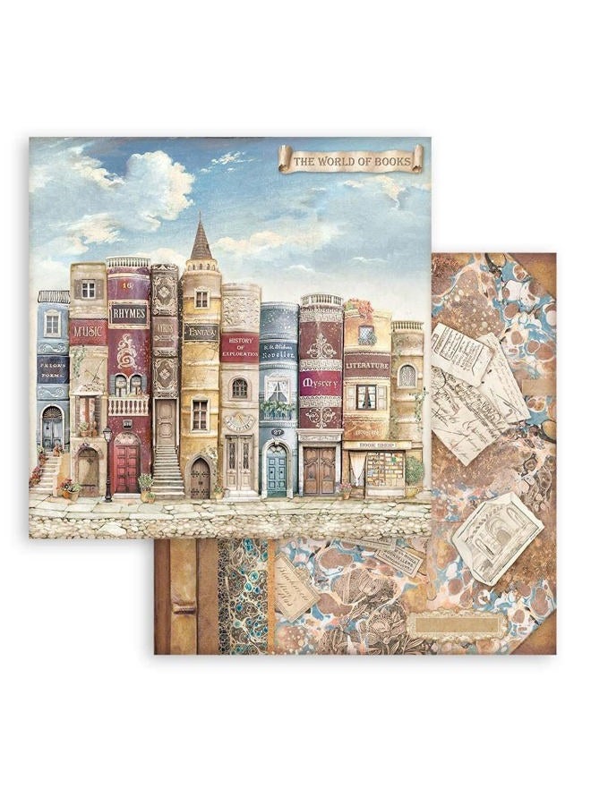 STAMPERIA 8" x 8" Paper Pad Vintage Library - Image 3