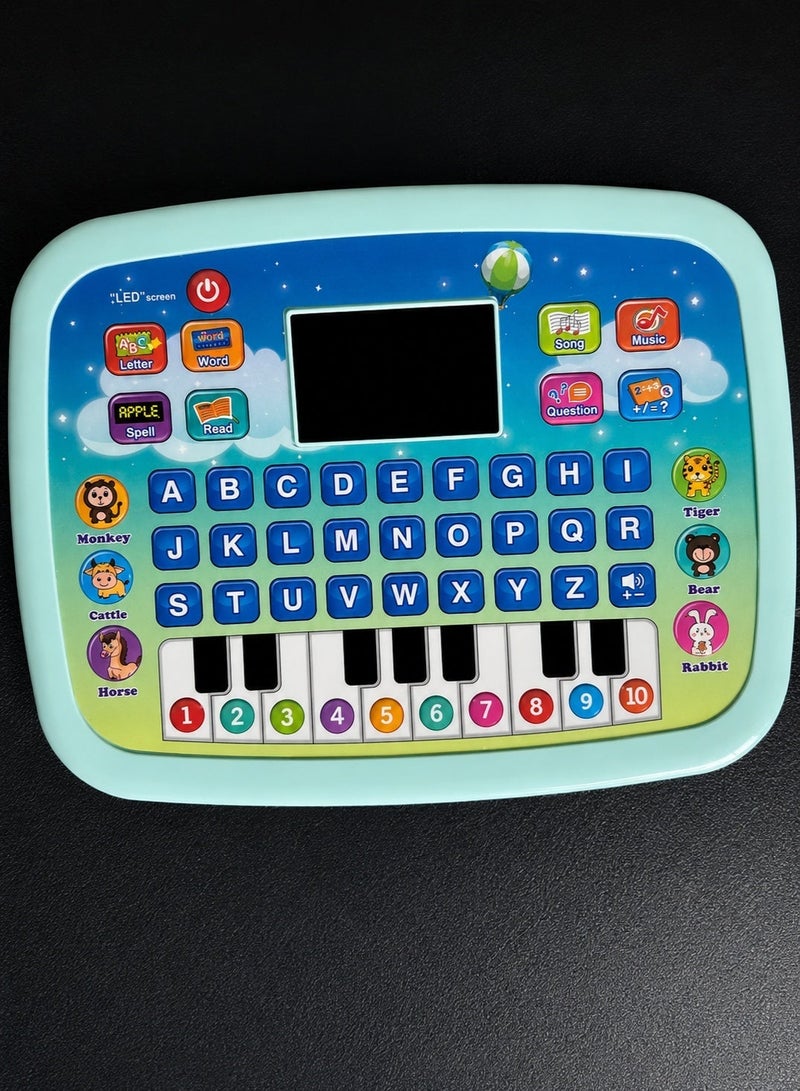 Capstro LED Screen Kids Learning Tablet with Dual Functionality – ABC, Words, Quiz, Piano Keys, Numbers 1–10 & Animal Sounds | Interactive Early Educational Electronic Pad for Boys & Girls – Mint Green - Image 5