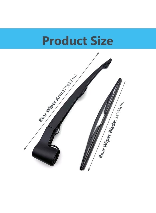 KISSUN Rear Window Wiper Arm & Blade Replacement for GMC Envoy/Chevy Trailblazer 2007-2009, Buick Rainier 2007, SAAB 9-7X 2005-2009 Rear Windshield Wiper Arm & Wiper Blade Set 15232653 - Image 2