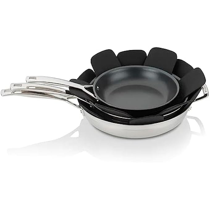 MUNSKT 6 Piece Pot Pan Protectors For Stacking Larger Thicker Saucepan Protectors Of 3 Sizes Adjustable Felt Thermal Insulation Mat AntiSkid Reusable Kitchen Accessories - Image 3