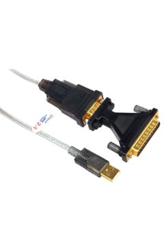 DTech DTECH 6 Feet USB to RS232 DB9 / DB25 Serial Port Adapter Cable For 9 Pin or 25 Pin Serial COM Port Connect PC  - Image 1