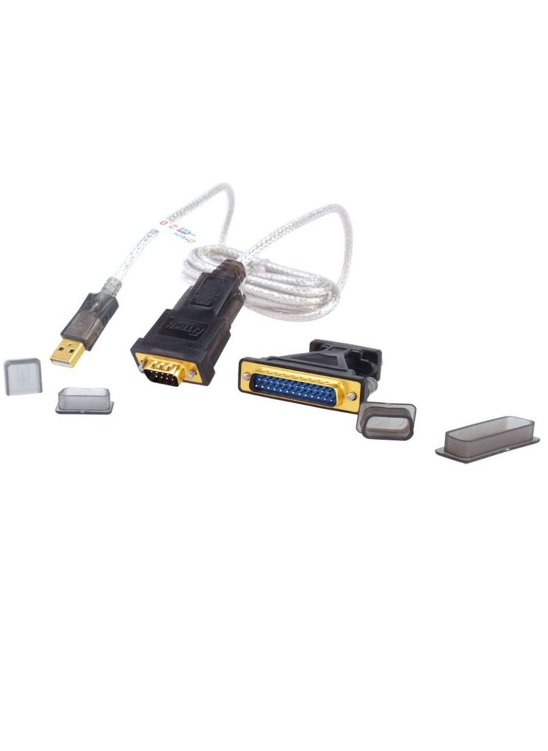 DTech - DTECH 6 Feet USB to RS232 DB9 / DB25 Serial Port Adapter Cable For 9 Pin or 25 Pin Serial COM Port Connect PC - Image 1