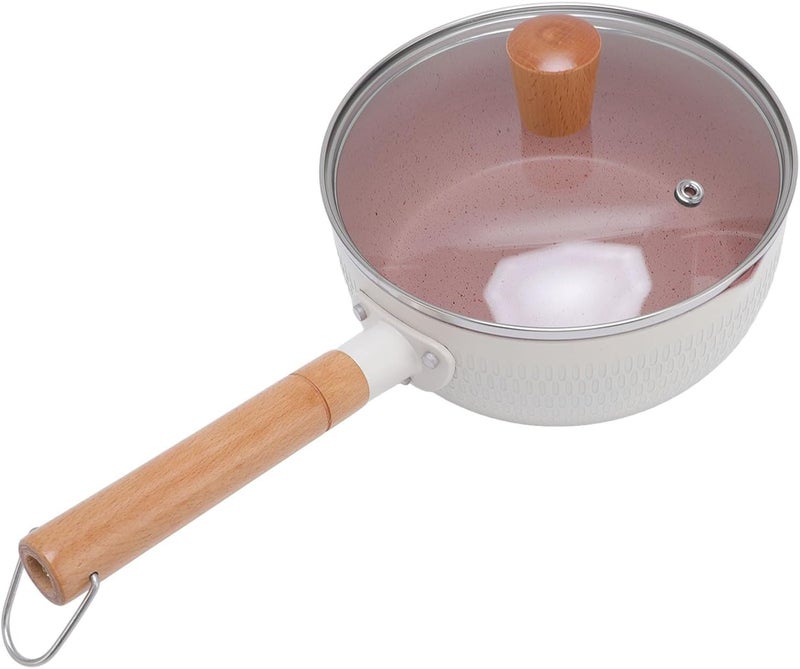 Nonstick Sauce Pan, Small Cooking Pot Multipurpose, Even Heat Conduction Lightweight Compact, With High Temp Proof For Home (20CM) - Image 1