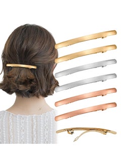 Luckycivia 6 Pack Women Hair Clip French Styles Metal Hair Pins Simple Retro Hair Barrettes for Women and Girls 3 Colors