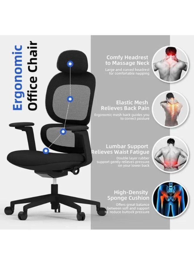 Generic Modern Executive Ergonimic Office Chair With Headrest, Black Base for Office, Home and Shops, Green - Image 4