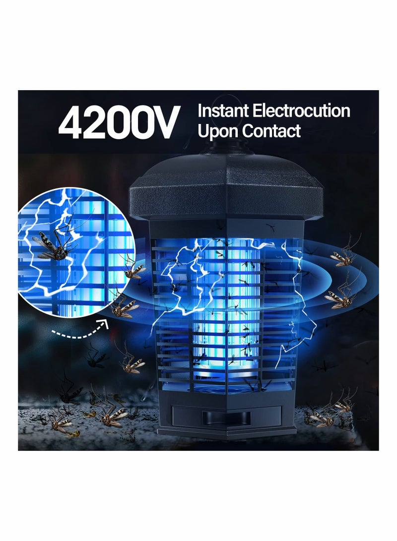 SYOSI Bug Zapper, 4200V Killing Grid, 15W Electric Insect Catcher & Killer for Mosquitoes, Flies, Gnats & Other Flying Pests Insects, 1.5 Acre Coverage, Electric Bug Zapper Outdoor & Indoor - Image 2