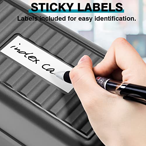 H4D Index Card Holder 3x5, Index Card Box Organizer Case, 3x5 Flash Note Card Holder, 2 Packs (Black) - Image 4