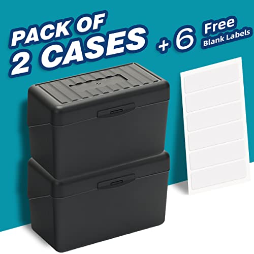 H4D Index Card Holder 3x5, Index Card Box Organizer Case, 3x5 Flash Note Card Holder, 2 Packs (Black) - Image 2