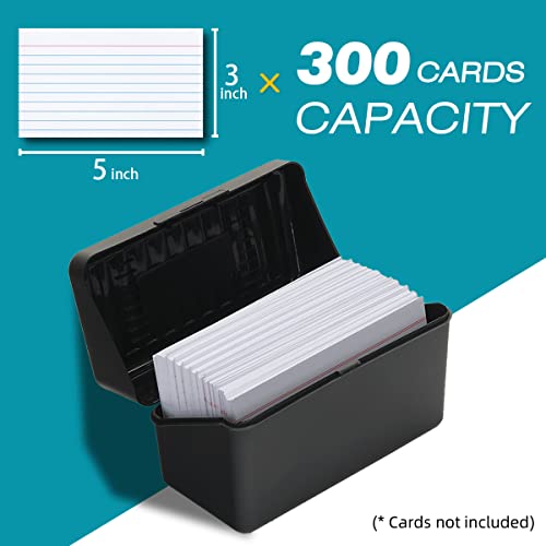 H4D Index Card Holder 3x5, Index Card Box Organizer Case, 3x5 Flash Note Card Holder, 2 Packs (Black) - Image 3