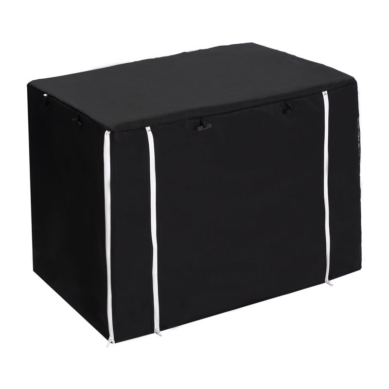 Morezi Dog Crate Cover for Wire Crates Kennel 2 Doors Heavy Duty Waterproof Windproof Soundproof Pet Cage Cover Home Decoration - Cover only - Black - Fits 48 Inch Crates