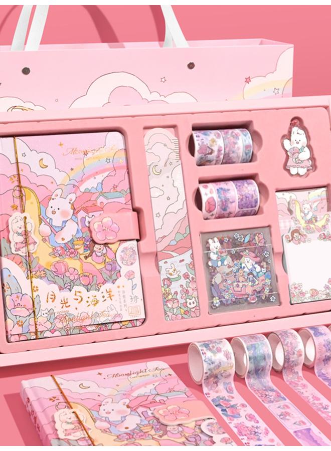 Bluejw School Opening Net Red Hand Book Suit Gift Box Cute Girl Heart Hand Book Suit Hand Book Simple Ins Style Primary School - Image 5