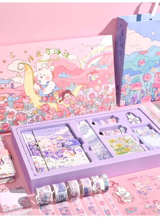 Bluejw School Opening Net Red Hand Book Suit Gift Box Cute Girl Heart Hand Book Suit Hand Book Simple Ins Style Primary School - Image 2