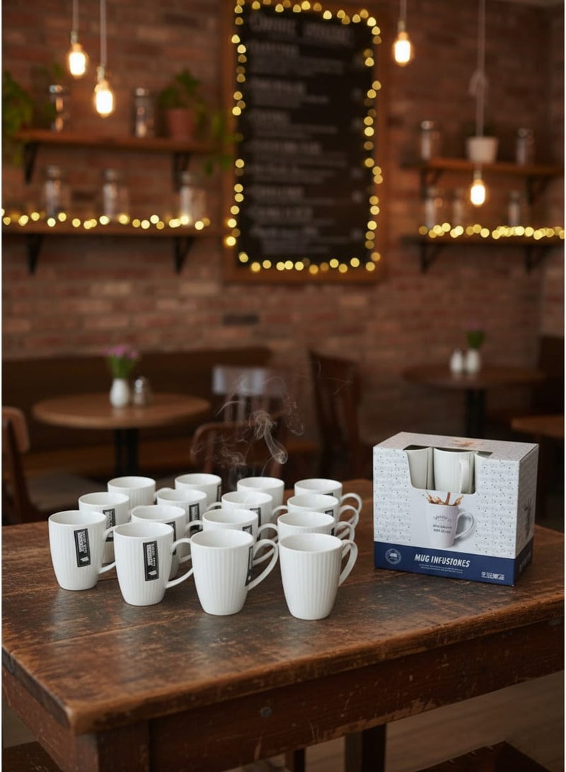 داني هوم كوب شاي سيراميك أبيض 12 قطعة 12 سم - Image 3