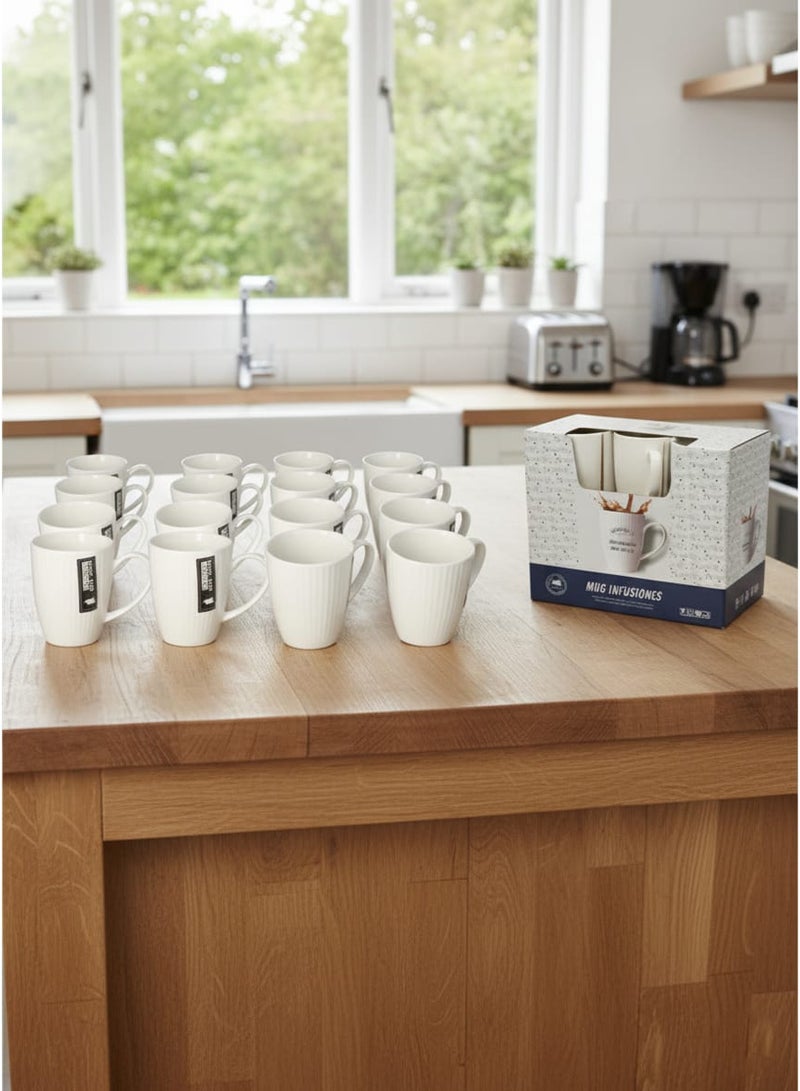 داني هوم كوب شاي سيراميك أبيض 12 قطعة 12 سم - Image 1