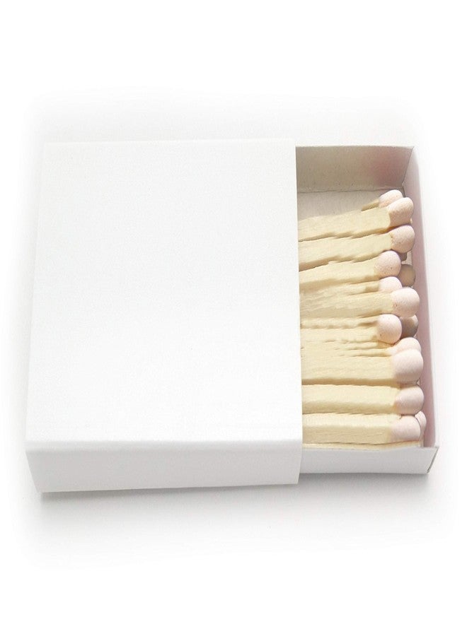 Party Favors Plus هدايا الحفلات بالإضافة إلى علبة أعواد ثقاب خشبية بيضاء سادة تحتوي على 50 عود ثقاب - Image 2