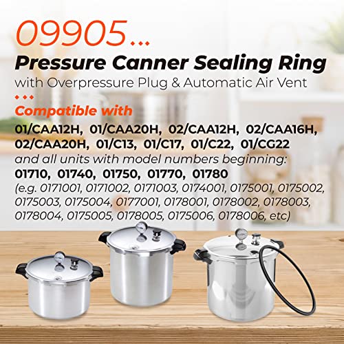 ANTOBLE 2 Pack 09905 Pressure Canner Sealing Ring with Automatic Air Vent & Overpressure Plug Replacement Gasket for Presto Pressure Canner 01710 01740 01750 01770 01780 - Image 3
