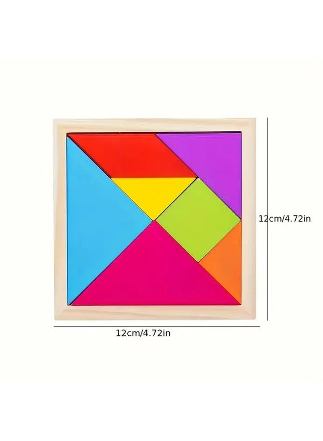 لعبة تانغرام خشبية للدماغ لتطوير الوعي المكاني، قطعة واحدة - Image 3