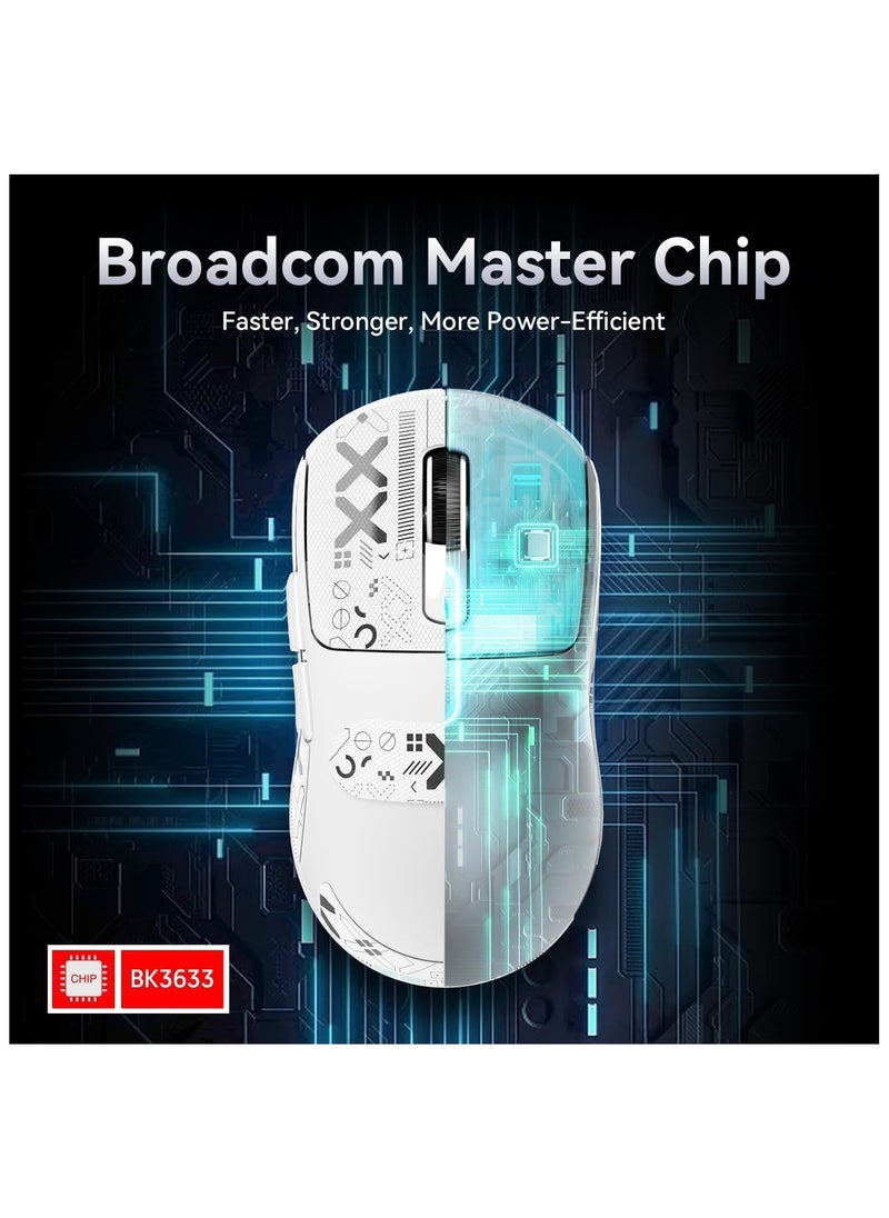 Attack Shark - ATTACK SHARK X3 Wireless Gaming Mouse – Ultra-Light 49g Superlight Design – 26,000 DPI Optical Sensor – 2.4GHz Wireless, Bluetooth & Wired Connection – Programmable Buttons – RGB Lighting – Ergonomic Grip – Compatible with PC, Laptop, Mac (White) - Image 1