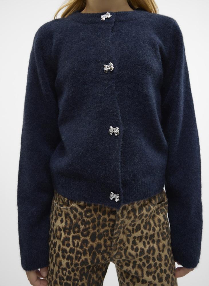 Vero Moda Girl Kids Knitted Button Detail Cardigan  - Image 2