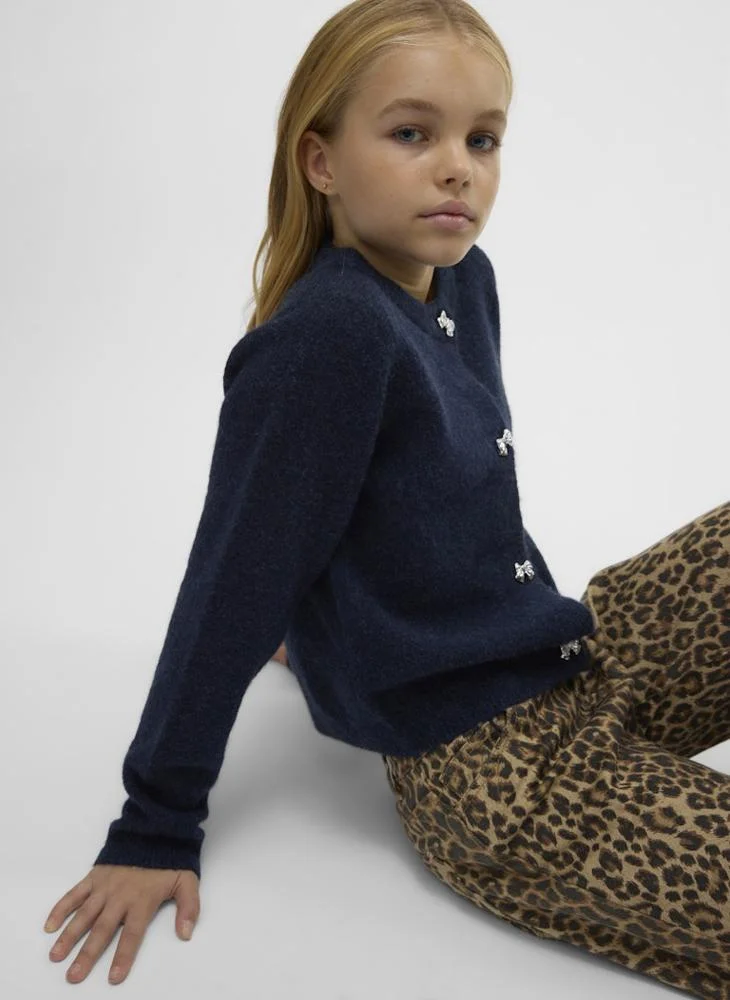 Vero Moda Girl Kids Knitted Button Detail Cardigan