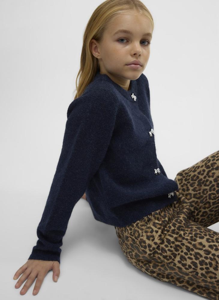 Vero Moda Girl Kids Knitted Button Detail Cardigan  - Image 3