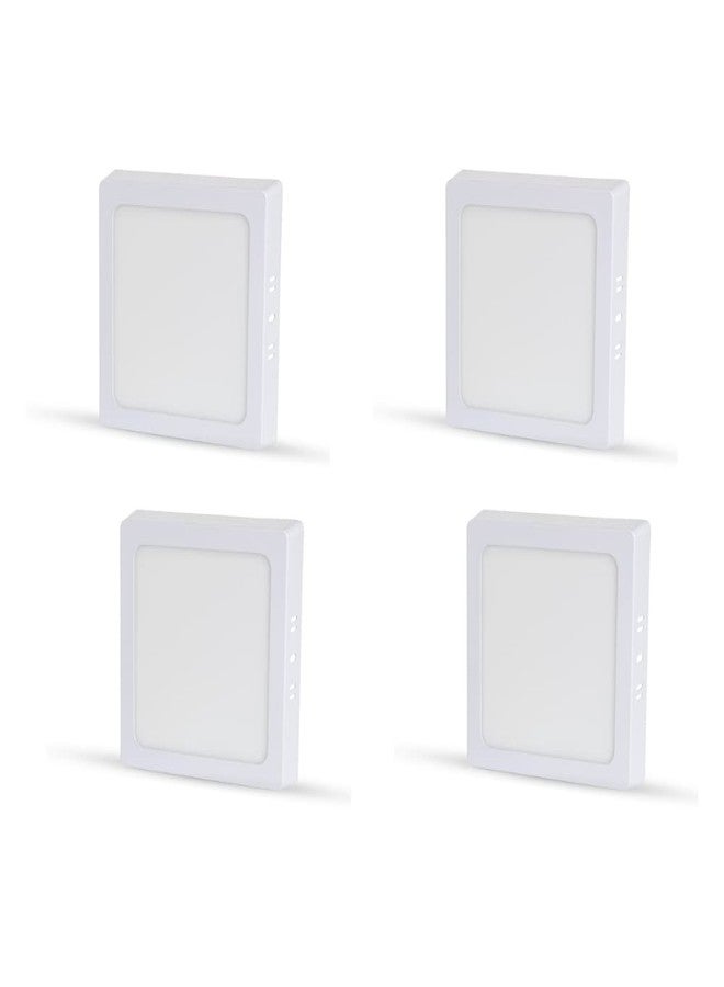 D'Mak 6W LED IP50 ' Dust Proof Square Surface Panel Lights with IC Driver Energy Super Saver - White 6000K (Pack of 04) - Image 1