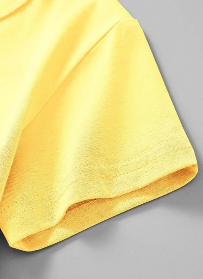YUNIQEE Yellow Graphic Printed Round Neck T-shirt
