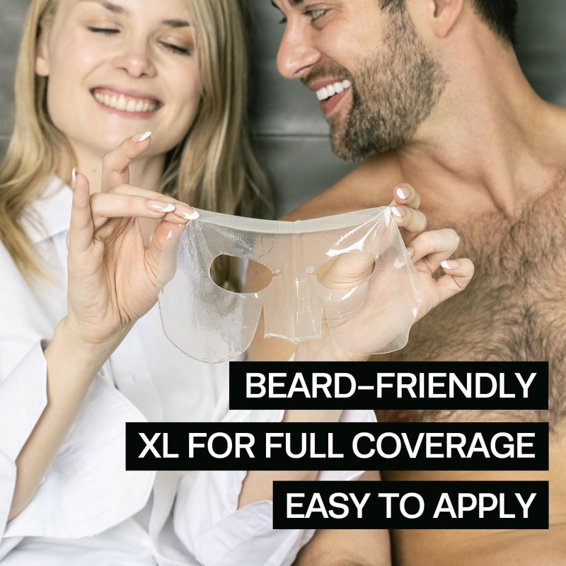 HOMMEFACE مجموعة أقنعة الوجه الهيدروجيل المنشطة للرجال (5 قطع) - مرطبة، صديقة لللحية، مضادة للشيخوخة، مهدئة - تقنية العناية بالبشرة الكورية مع حمض الهيالورونيك، الفيتامينات والببتيدات - Image 5