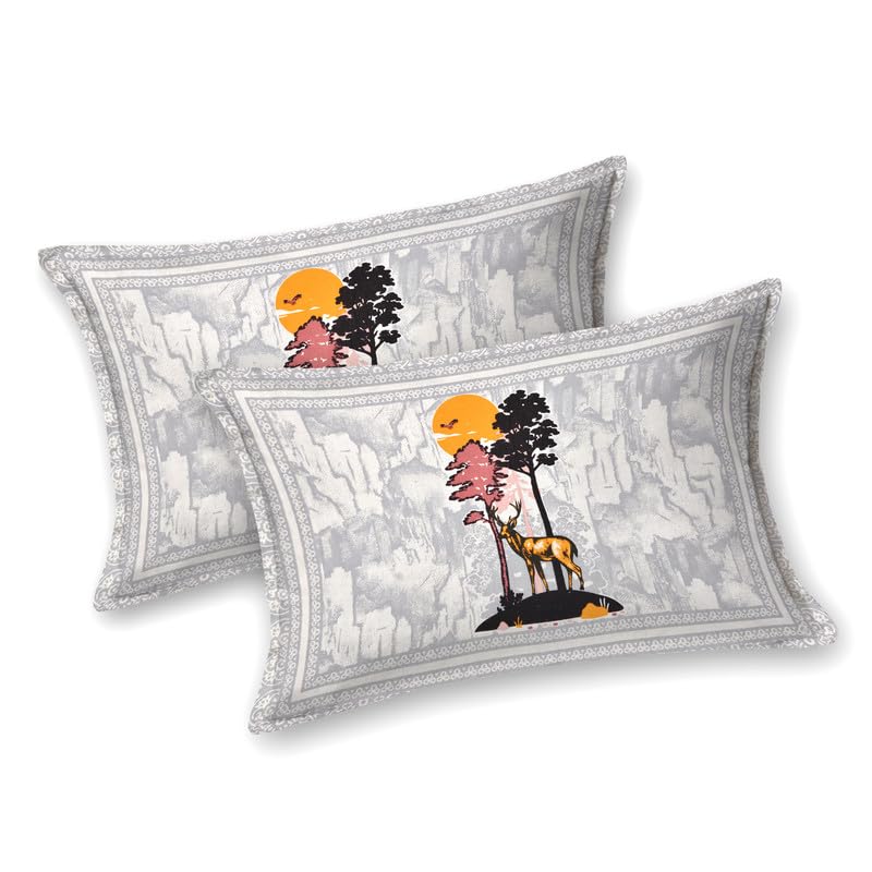 KOTTS & STITCH Cotton Double Bed Bedsheet Set with 2 Pillow Covers | 210 TC | 237x274 cm | Jaipuri Deer Park| Soft & Breathable Double Bed Sheet for All Seasons – King Size Bedsheet - Image 5