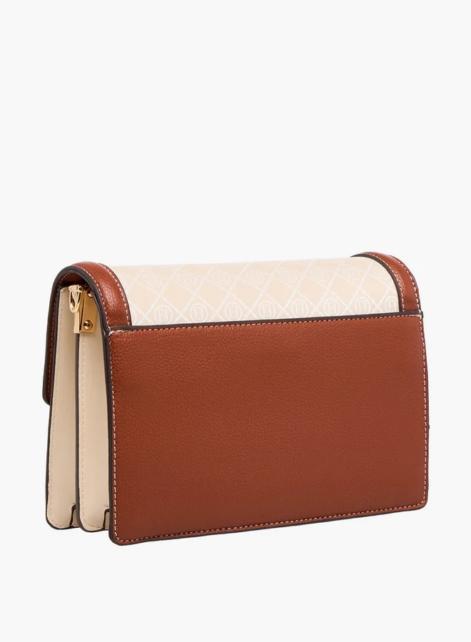 ايل Monogram Print Crossbody Bag with Adjustable Strap