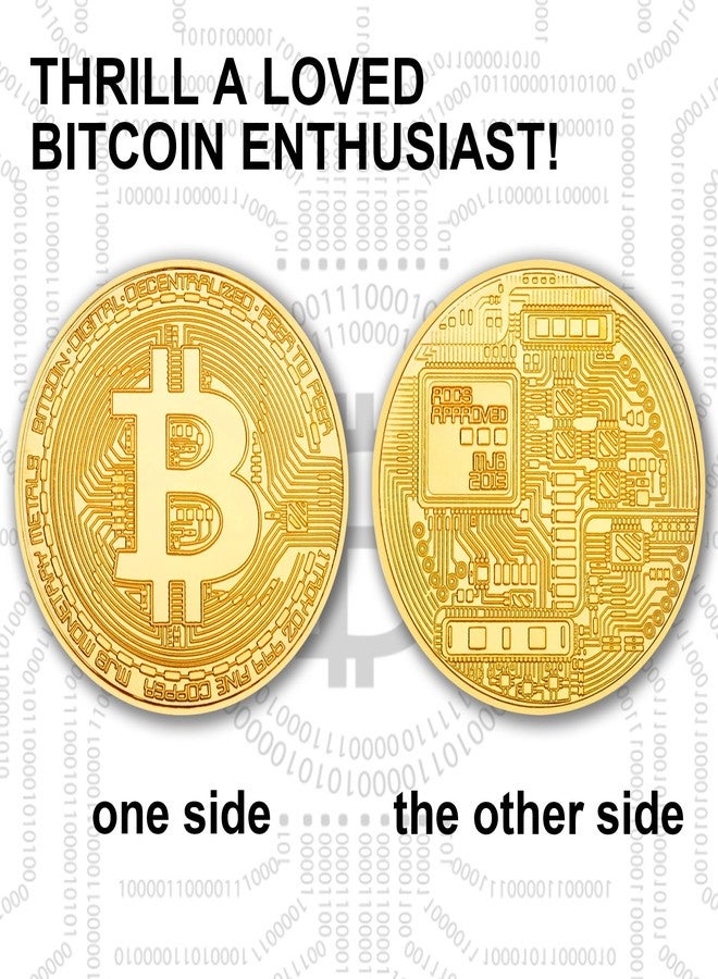 Cosbur 15Pcs Bitcoin Coin, Bitcoin Commemorative Coin, Blockchain Cryptocurrency, Collectible Coin with Protective Case, Gold Bitcoin Tokens, Home and Office Decoration (Gold) - Image 5