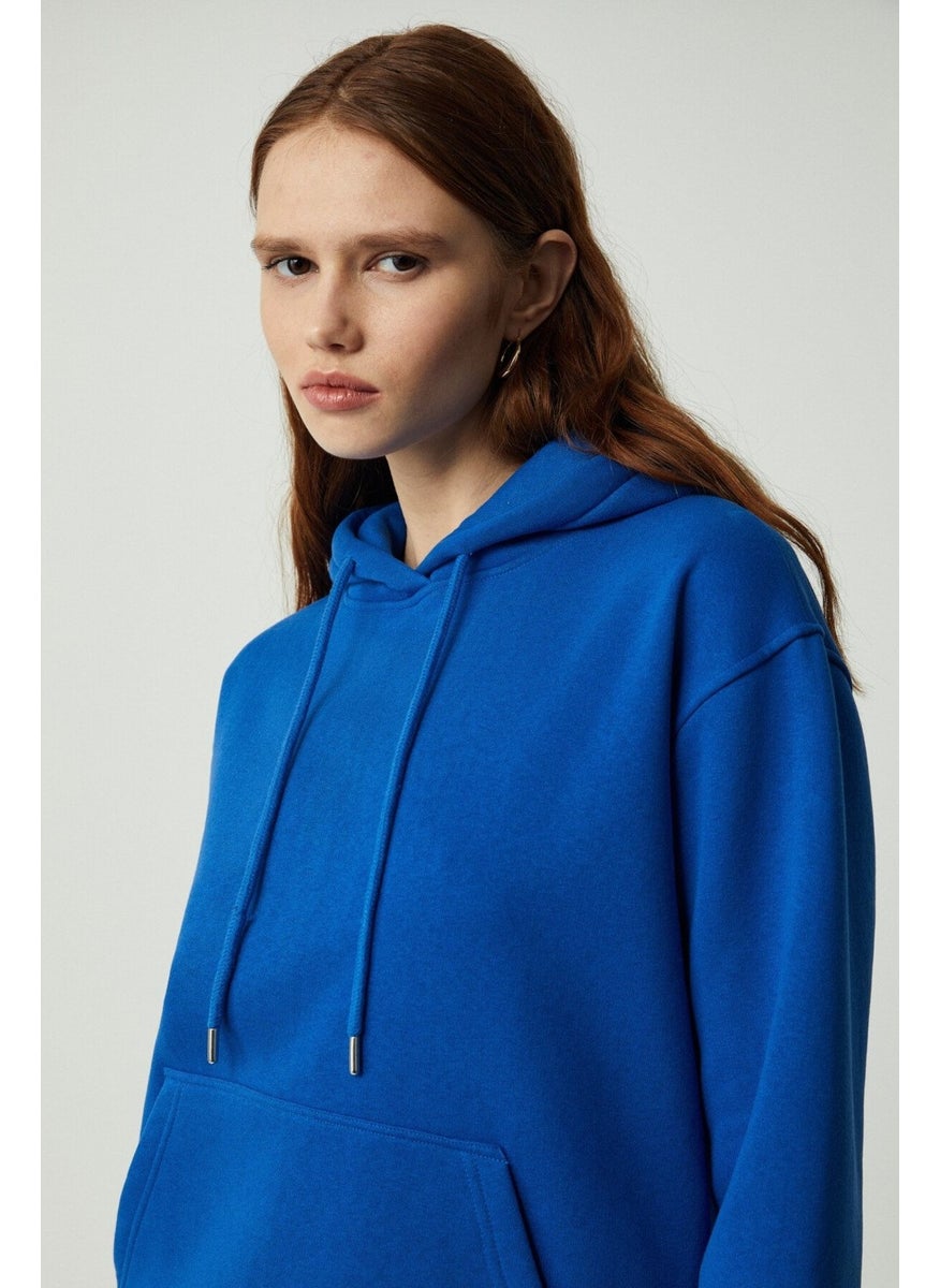 Adel Women's Organic Cotton Fleece Inside Soft Relaxed Kangaroo Pocket Hooded Parliament Blue Sweatshirt - pzsku/ZCB1D25EA527507734677Z/45/_/1741624431/2c63b612-582e-4ea5-8c83-11d7ad3632c5