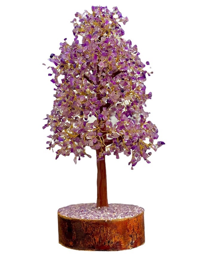 Amethyst Crystal Tree for Good Health Wealth Prosperity Home Decor Office Table Showpiece Spiritual Gift Decoration Gift Item 2000 Bead Approx Amethyst
