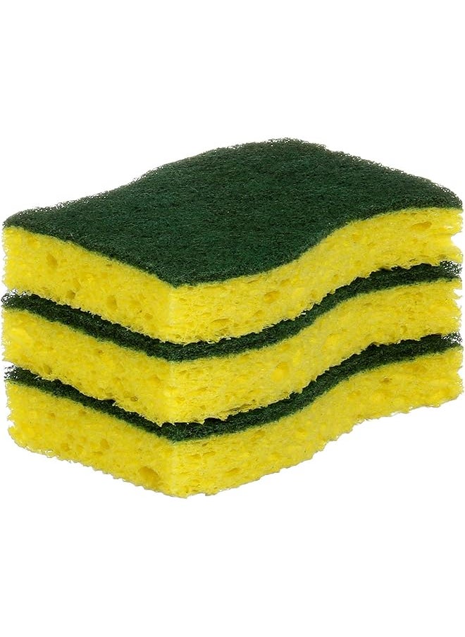 Scotch Brite - Heavy Duty Cellulosic Scrub Sponge 3 Units Pack Kitchen Sponge Dish Sponge Scrub General Purpose Cleaning Food Safe Non Rusting Kitchen Garage Outdoor - Image 1
