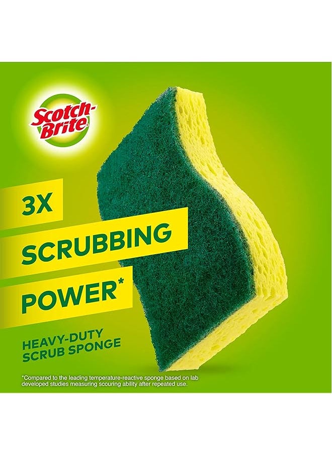 Scotch Brite - Heavy Duty Cellulosic Scrub Sponge 3 Units Pack Kitchen Sponge Dish Sponge Scrub General Purpose Cleaning Food Safe Non Rusting Kitchen Garage Outdoor - Image 1