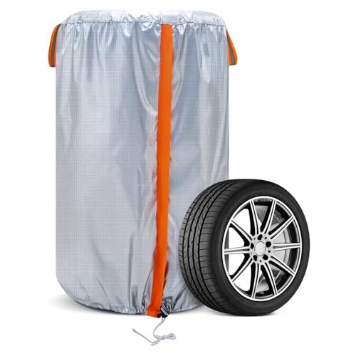 NEVERLAND Large Tire Covers for Storage - Seasonal Tire Storage Bag Waterproof 420D Oxford Tire Stack Cover with Reflective Handle for Indoor/Outdoor Use (Holding 4 Tires Within 35 Inch Diameter) - Image 1