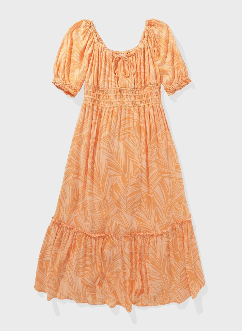 Aerie Floral Print Midi Dress