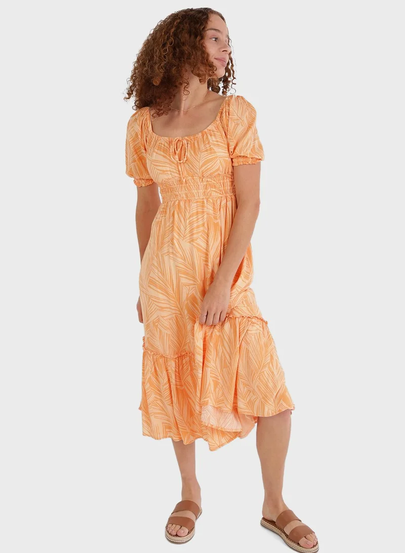Aerie Floral Print Midi Dress