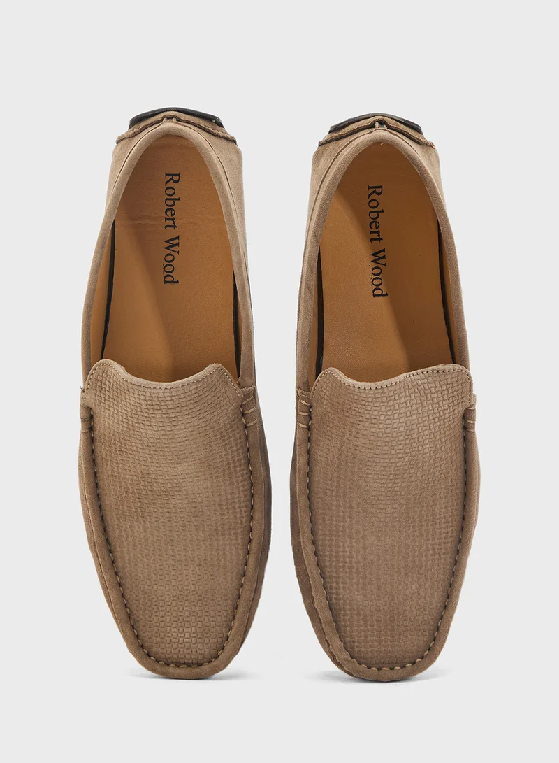 Robert Wood Genuine Suede Leather Loafers