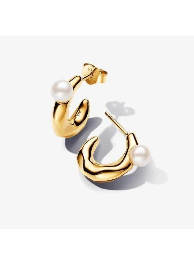 باندورا أقراط لؤلؤ ذهب عيار 14